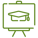 Graduation cap on a presentation board